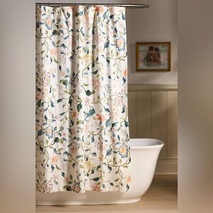 Anthropologie Printed Cotton Slub Shower Curtain Collection